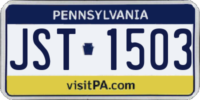 PA license plate JST1503