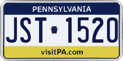 PA license plate JST1520