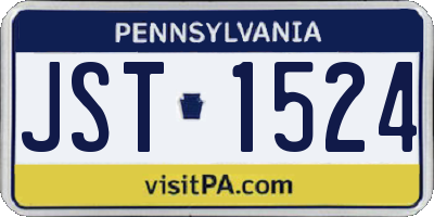 PA license plate JST1524