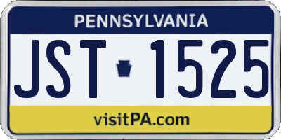 PA license plate JST1525