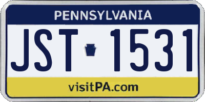 PA license plate JST1531