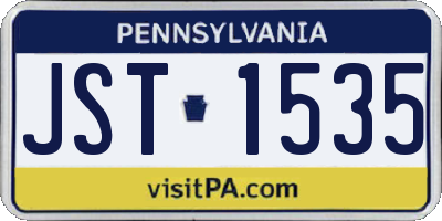 PA license plate JST1535