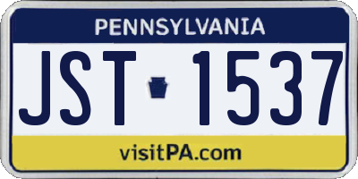 PA license plate JST1537