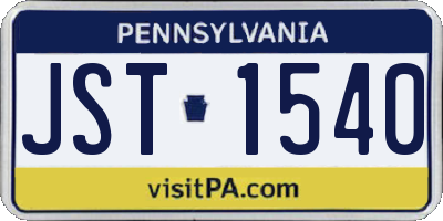 PA license plate JST1540