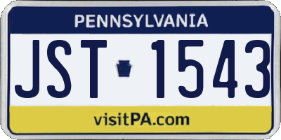 PA license plate JST1543