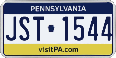 PA license plate JST1544