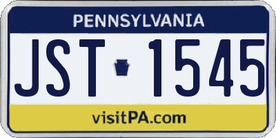PA license plate JST1545