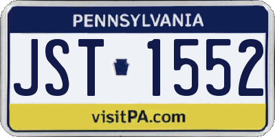 PA license plate JST1552