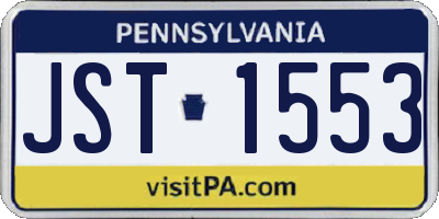 PA license plate JST1553