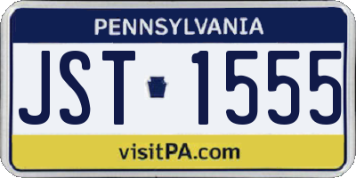 PA license plate JST1555