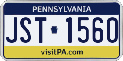 PA license plate JST1560