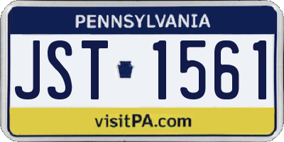 PA license plate JST1561