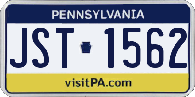 PA license plate JST1562