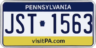 PA license plate JST1563