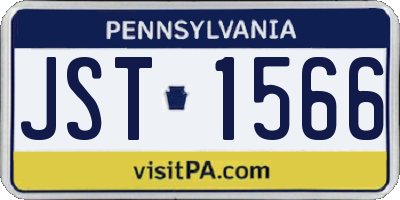 PA license plate JST1566