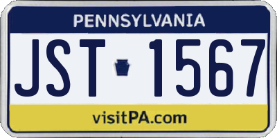 PA license plate JST1567