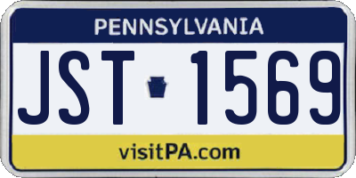 PA license plate JST1569