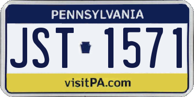 PA license plate JST1571