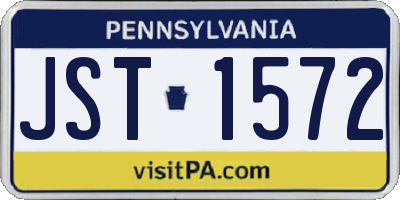 PA license plate JST1572