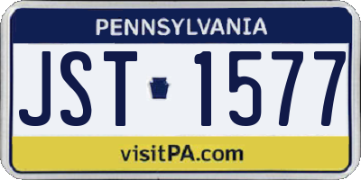 PA license plate JST1577