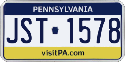 PA license plate JST1578