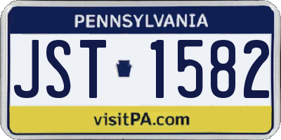 PA license plate JST1582