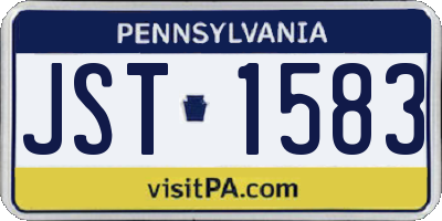 PA license plate JST1583