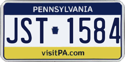 PA license plate JST1584