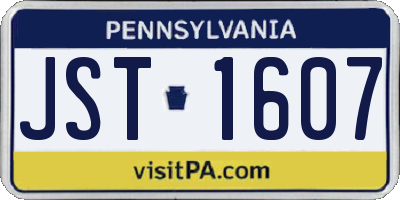 PA license plate JST1607