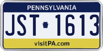 PA license plate JST1613