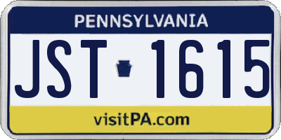PA license plate JST1615