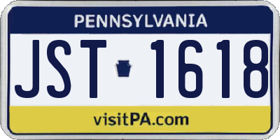 PA license plate JST1618