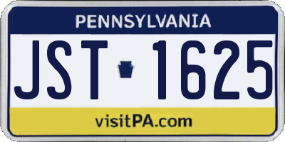 PA license plate JST1625