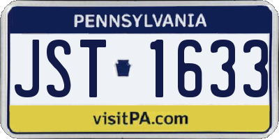 PA license plate JST1633