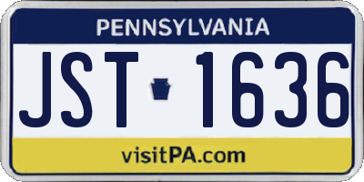 PA license plate JST1636