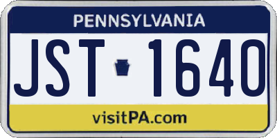 PA license plate JST1640