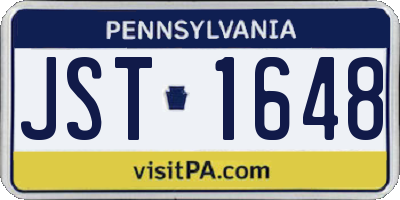 PA license plate JST1648
