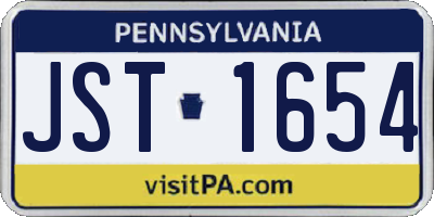 PA license plate JST1654