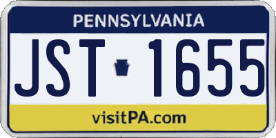 PA license plate JST1655