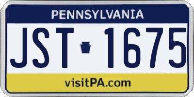 PA license plate JST1675