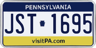 PA license plate JST1695
