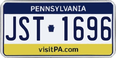 PA license plate JST1696
