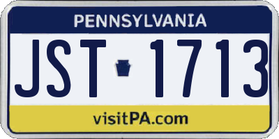 PA license plate JST1713