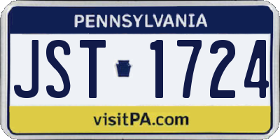 PA license plate JST1724