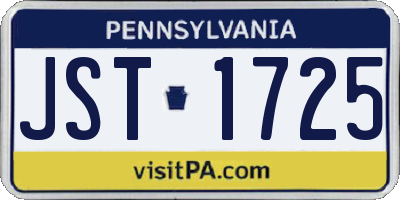 PA license plate JST1725