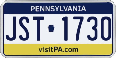 PA license plate JST1730