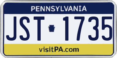 PA license plate JST1735