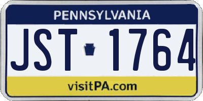 PA license plate JST1764