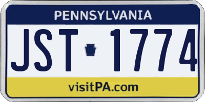 PA license plate JST1774