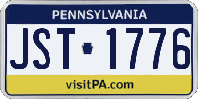 PA license plate JST1776